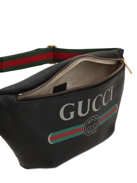 black gucci print leather belt bag buy from china